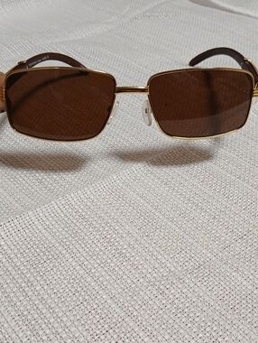 Gold Frame Sunglasses with Brown Lenses